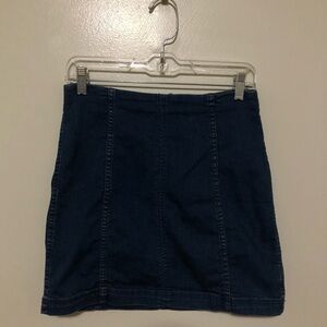 Free People Skirt Denim Jean Mini Paneled 12